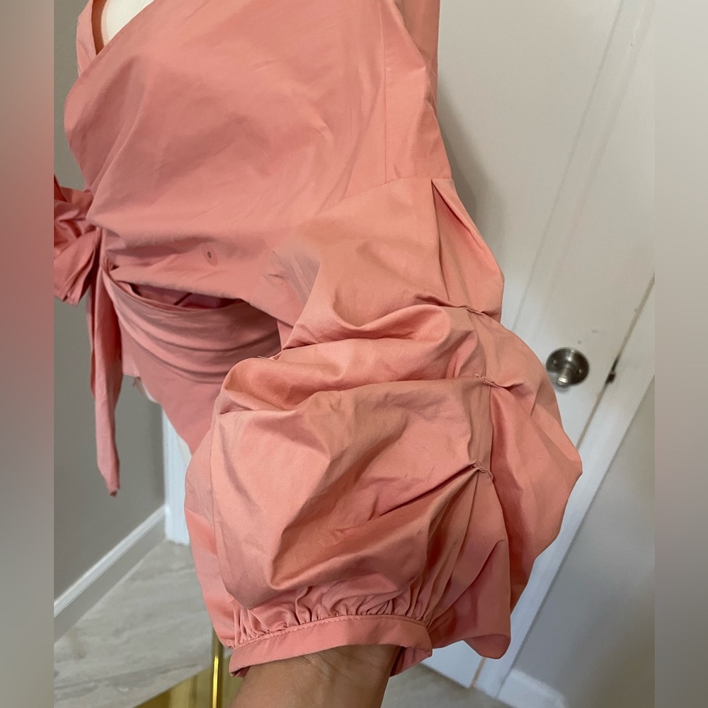 New York & Company Pink Wrap Blouse with 3/4 Sleeves-NWOT - Picture 7 of 9